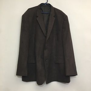 Jean Paul Germaine Mens Brown Microfiber 58 Long Sport Coat